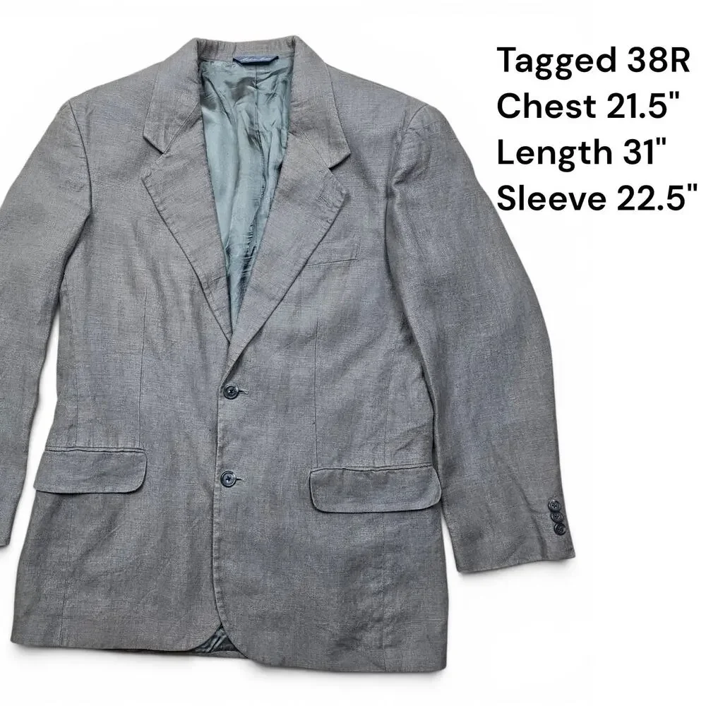 EDDIE BAUER 100% Belgian Linen Sport Coat Men's 38R 2 Button Elevated Minimalist
